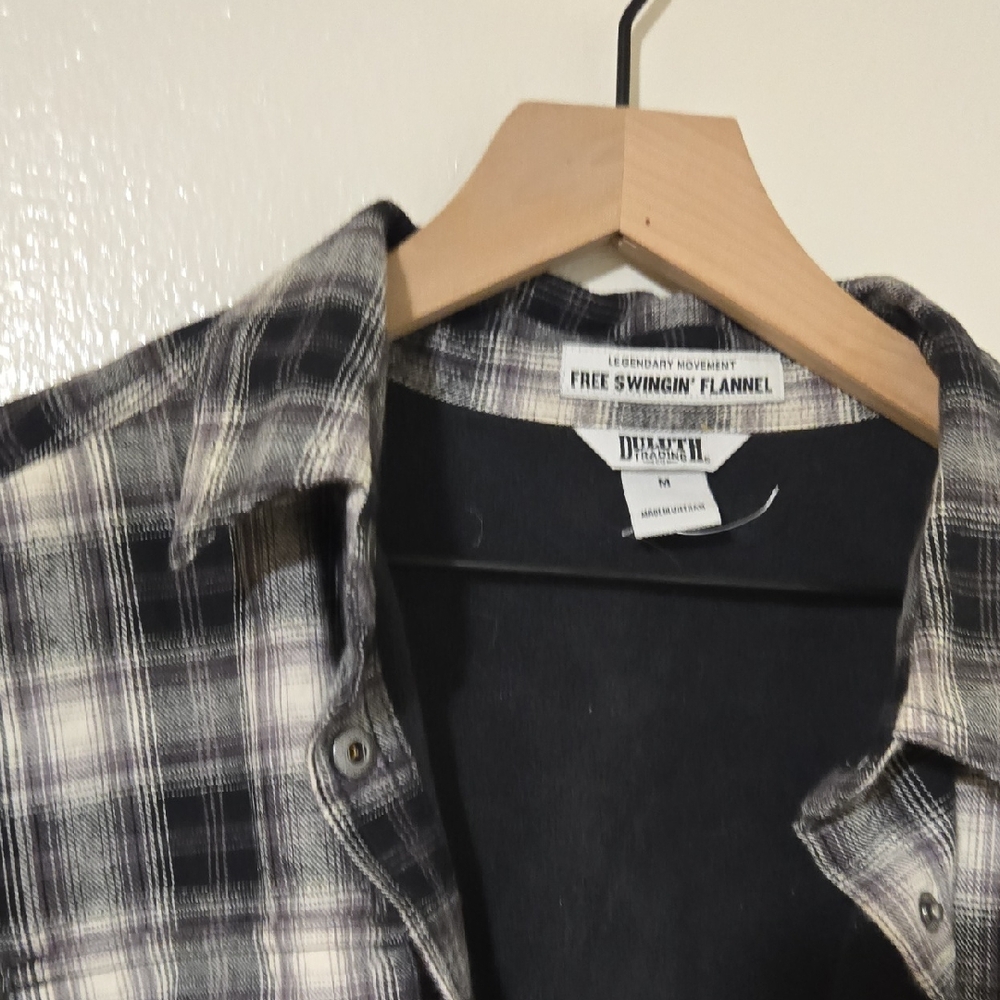 Duluth Flannel Shirt in Black and White Plaid